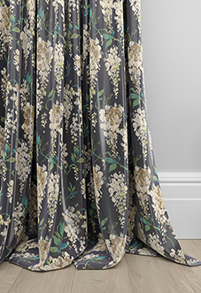 Wisteria Silk, Black - Made to Measure Curtains